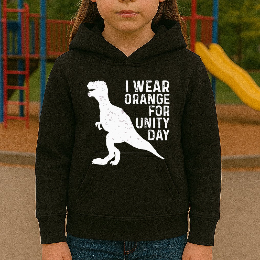 Unity Day Orange Unity Day Dinosaur Kids Hoodie