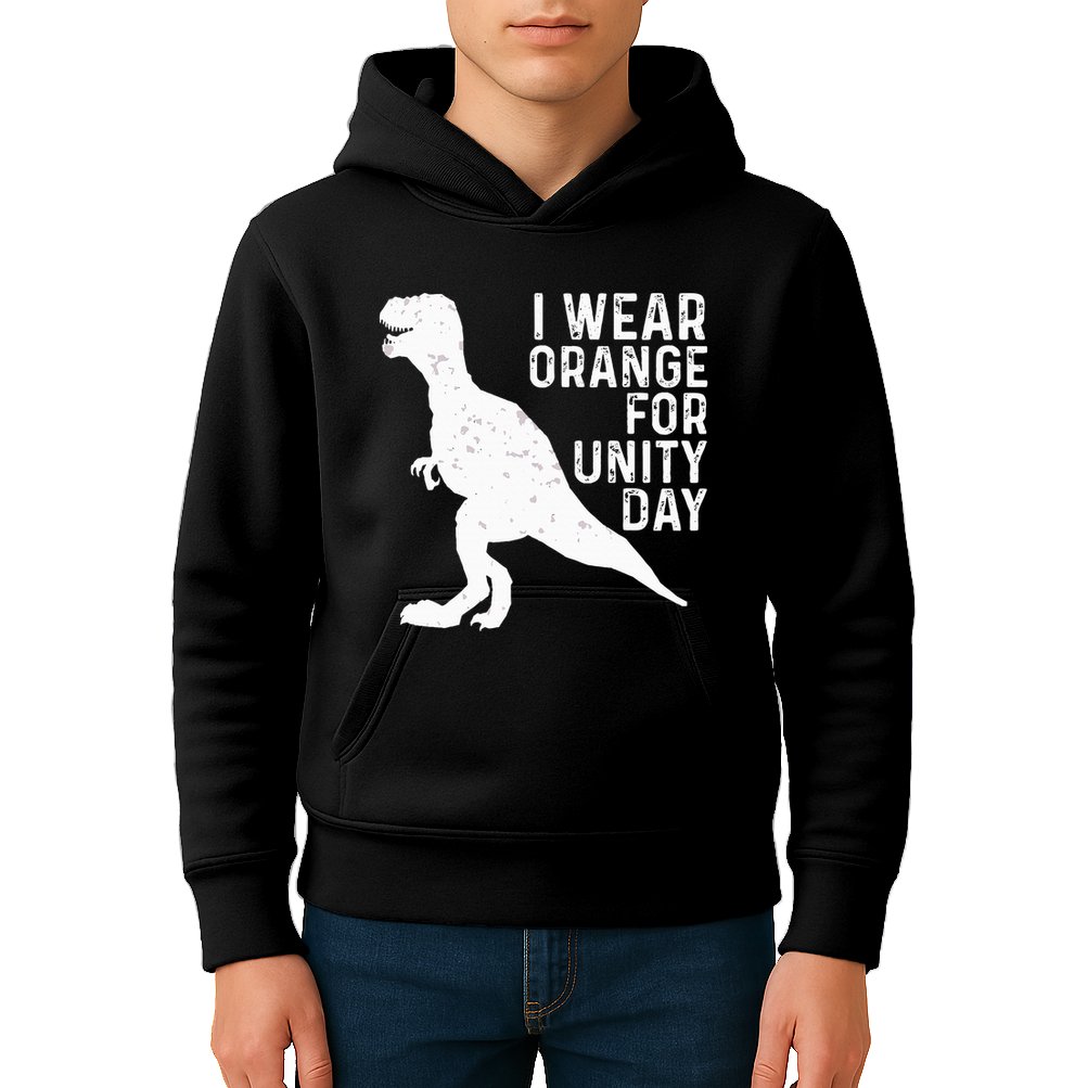 Unity Day Orange Unity Day Dinosaur Kids Hoodie