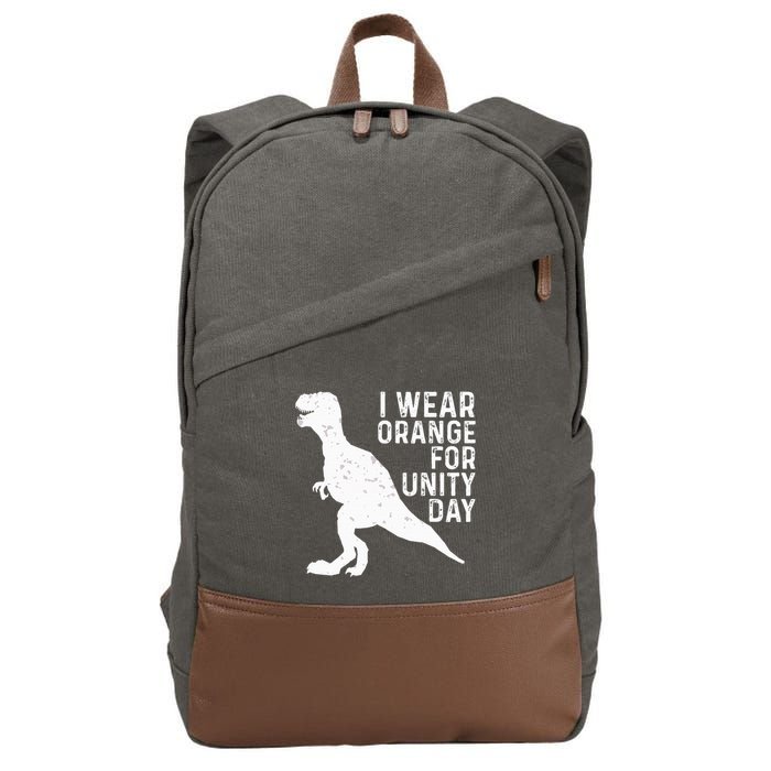 Unity Day Orange Unity Day Dinosaur Cotton Canvas Backpack