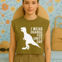 Unity Day Orange Unity Day Dinosaur Garment-Dyed Women's Muscle Tee