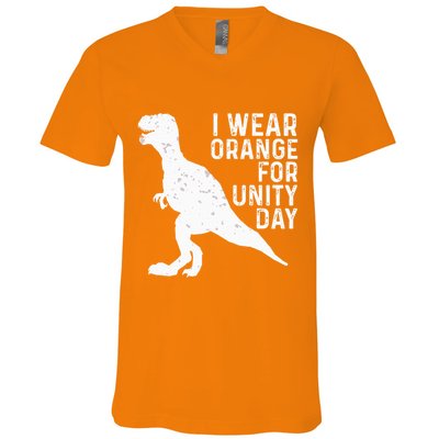 Unity Day Orange Unity Day Dinosaur V-Neck T-Shirt