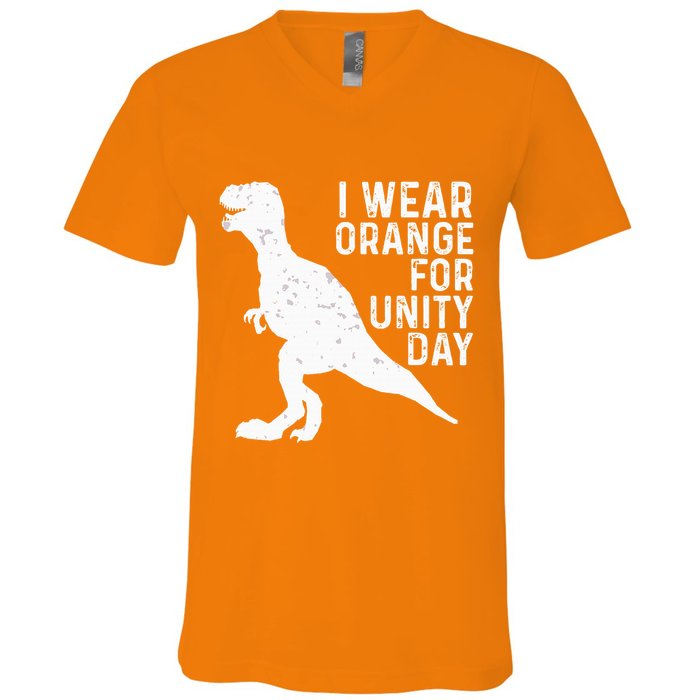 Unity Day Orange Unity Day Dinosaur V-Neck T-Shirt