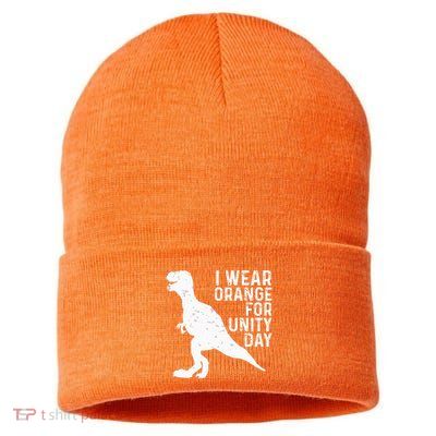 Unity Day Orange Unity Day Dinosaur Sustainable Knit Beanie