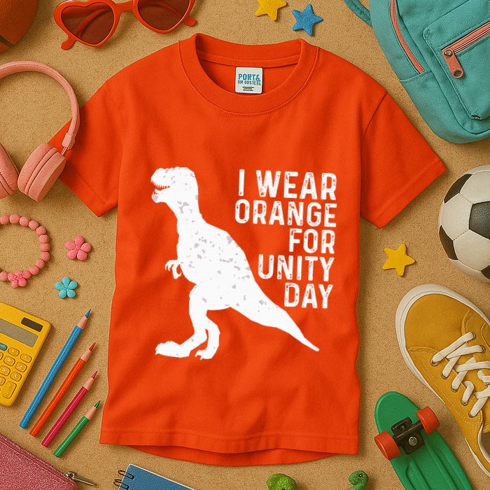 Unity Day Orange Unity Day Dinosaur Kids T-Shirt