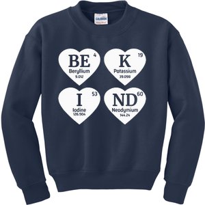 Unity Day Orange Be Kind Chemistry Periodic Table Kids Sweatshirt