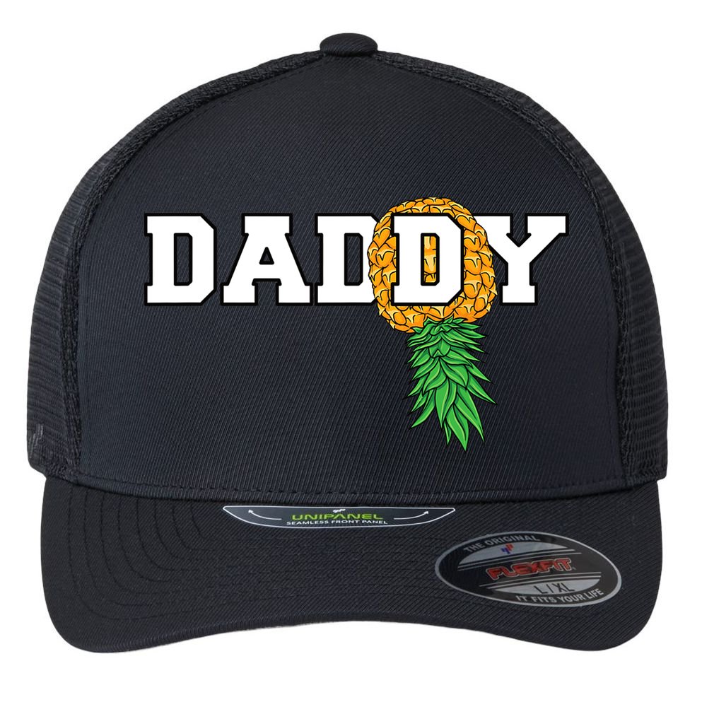 Upside Down Pineapple Swinger Daddy Men Flexfit Unipanel Trucker Cap