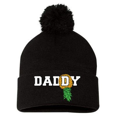 Upside Down Pineapple Swinger Daddy Men Pom Pom 12in Knit Beanie