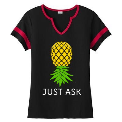 Upside Down Pineapple Great Gift Sharing Swinger Gift Ladies Halftime Notch Neck Tee