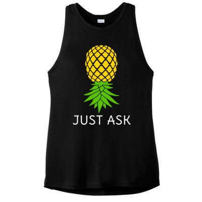 Upside Down Pineapple Great Gift Sharing Swinger Gift Ladies PosiCharge Tri-Blend Wicking Tank