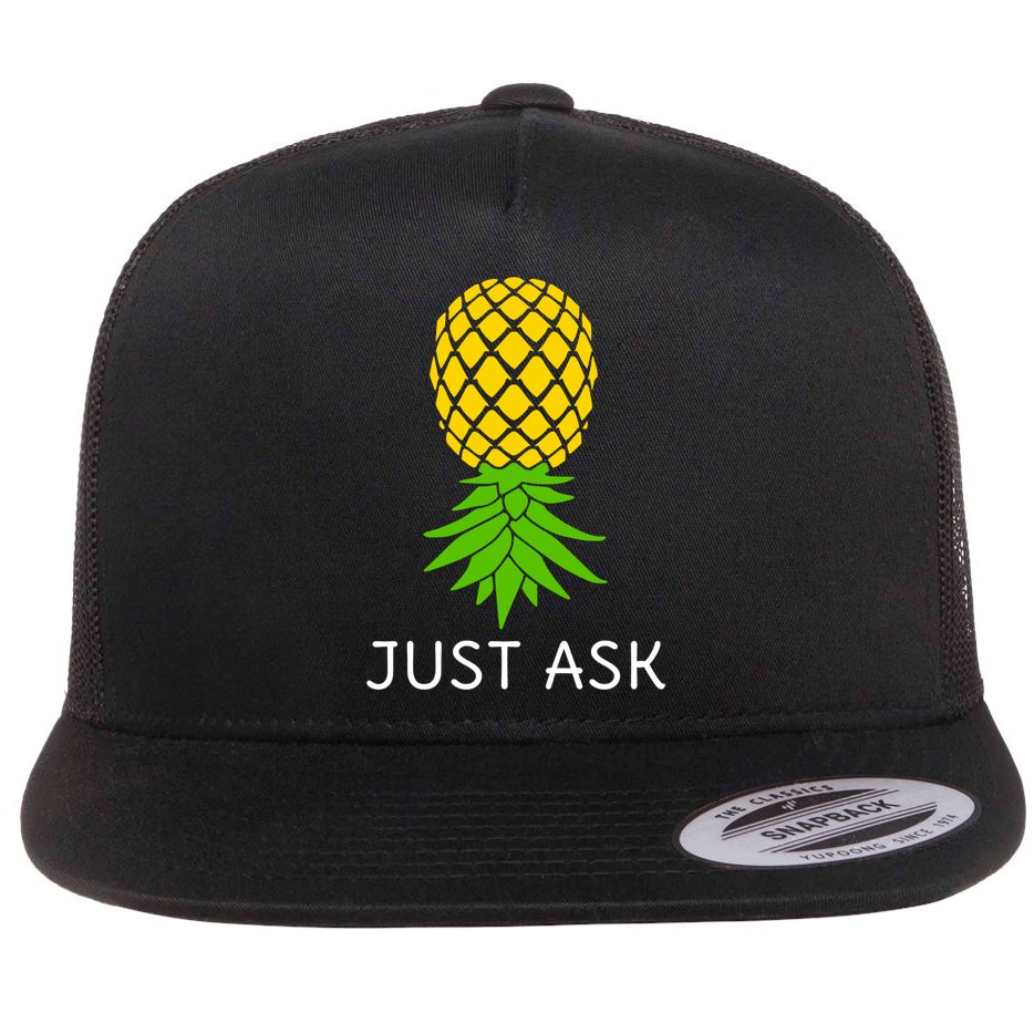 Upside Down Pineapple Great Gift Sharing Swinger Gift Flat Bill Trucker Hat