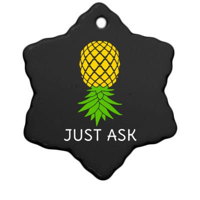 Upside Down Pineapple Great Gift Sharing Swinger Gift Ceramic Star Ornament