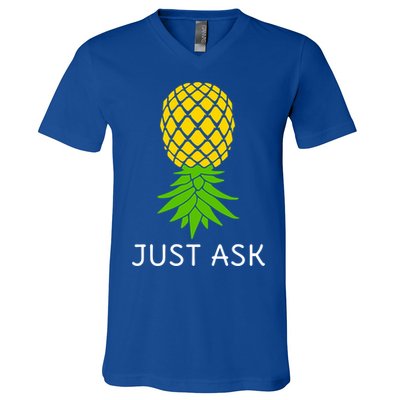 Upside Down Pineapple Great Gift Sharing Swinger Gift V-Neck T-Shirt