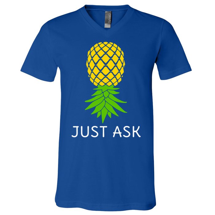 Upside Down Pineapple Great Gift Sharing Swinger Gift V-Neck T-Shirt