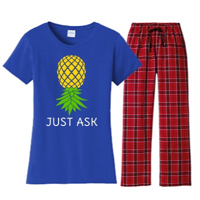 Upside Down Pineapple Great Gift Sharing Swinger Gift Women's Flannel Pajama Set