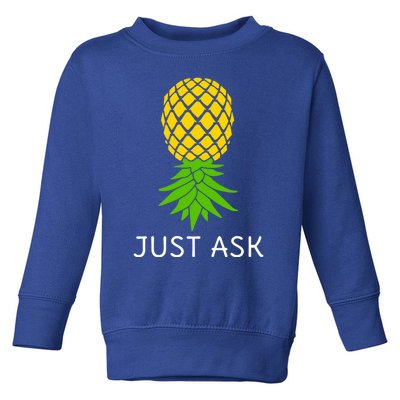 Upside Down Pineapple Great Gift Sharing Swinger Gift Toddler Sweatshirt