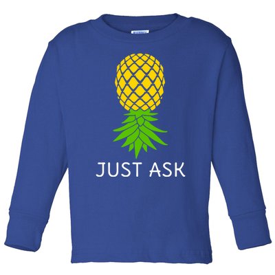 Upside Down Pineapple Great Gift Sharing Swinger Gift Toddler Long Sleeve Shirt