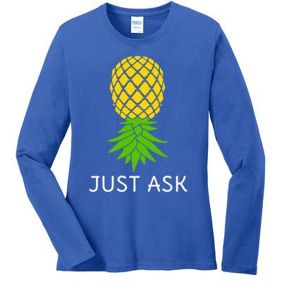 Upside Down Pineapple Great Gift Sharing Swinger Gift Ladies Long Sleeve Shirt