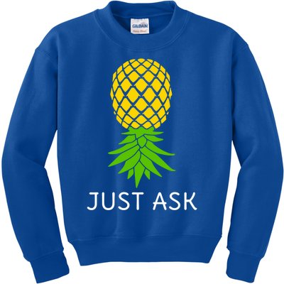 Upside Down Pineapple Great Gift Sharing Swinger Gift Kids Sweatshirt