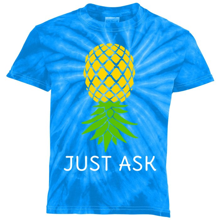 Upside Down Pineapple Great Gift Sharing Swinger Gift Kids Tie-Dye T-Shirt