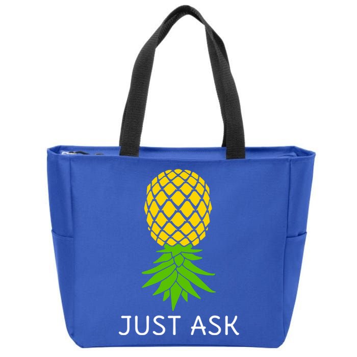 Upside Down Pineapple Great Gift Sharing Swinger Gift Zip Tote Bag