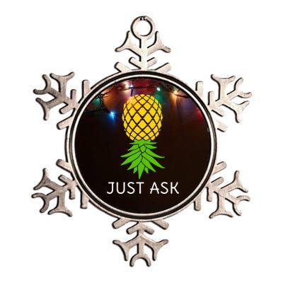 Upside Down Pineapple Great Gift Sharing Swinger Gift Metallic Star Ornament