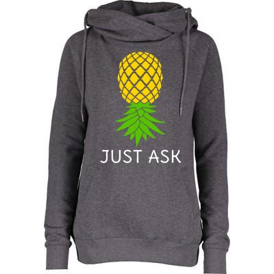 Upside Down Pineapple Great Gift Sharing Swinger Gift Womens Funnel Neck Pullover Hood