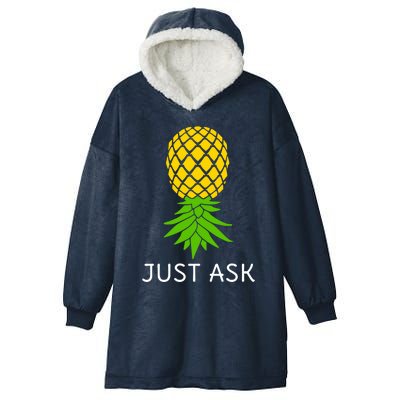 Upside Down Pineapple Great Gift Sharing Swinger Gift Hooded Wearable Blanket