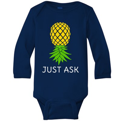 Upside Down Pineapple Great Gift Sharing Swinger Gift Baby Long Sleeve Bodysuit