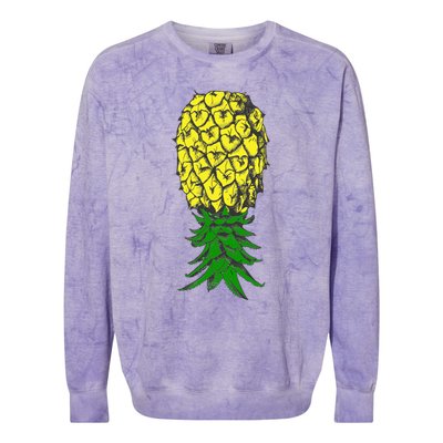 Upside Down Pineapple Gift Colorblast Crewneck Sweatshirt