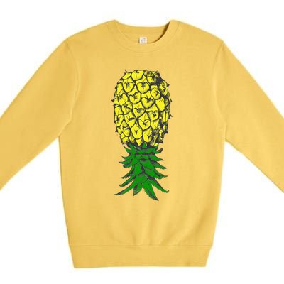 Upside Down Pineapple Gift Premium Crewneck Sweatshirt