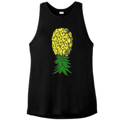 Upside Down Pineapple Gift Ladies PosiCharge Tri-Blend Wicking Tank