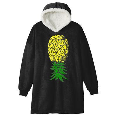 Upside Down Pineapple Gift Hooded Wearable Blanket