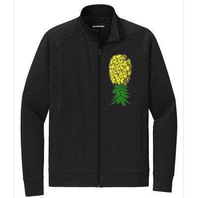 Upside Down Pineapple Gift Stretch Full-Zip Cadet Jacket