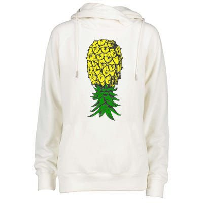 Upside Down Pineapple Gift Womens Funnel Neck Pullover Hood