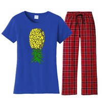 Upside Down Pineapple Gift Women's Flannel Pajama Set