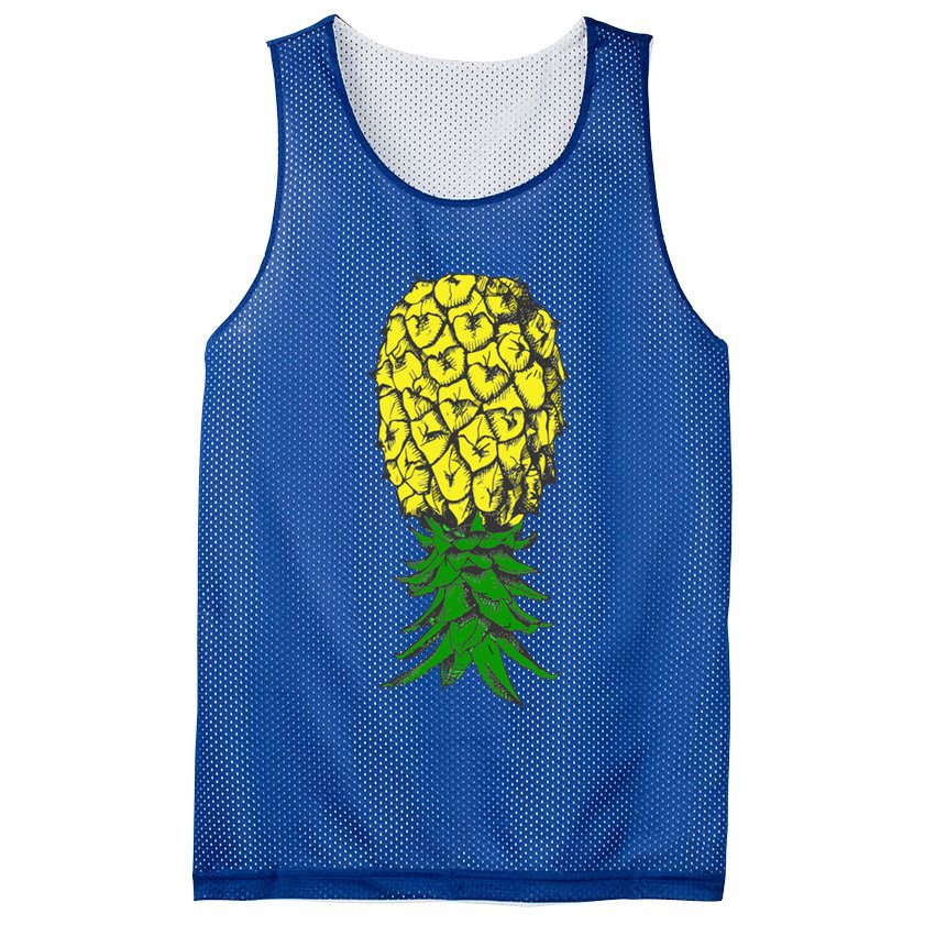 Upside Down Pineapple Gift Mesh Reversible Basketball Jersey Tank