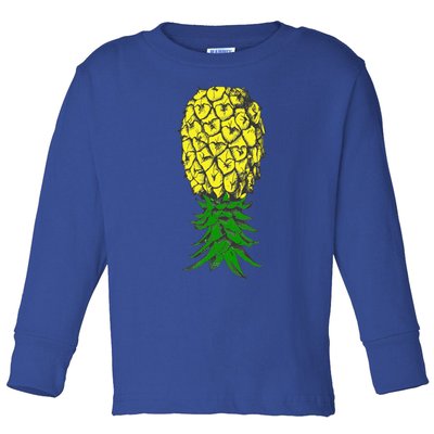 Upside Down Pineapple Gift Toddler Long Sleeve Shirt