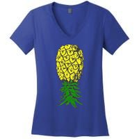 Upside Down Pineapple Gift Women's V-Neck T-Shirt