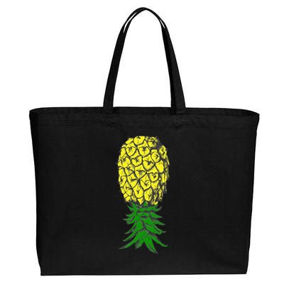 Upside Down Pineapple Gift Cotton Canvas Jumbo Tote