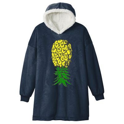 Upside Down Pineapple Gift Hooded Wearable Blanket