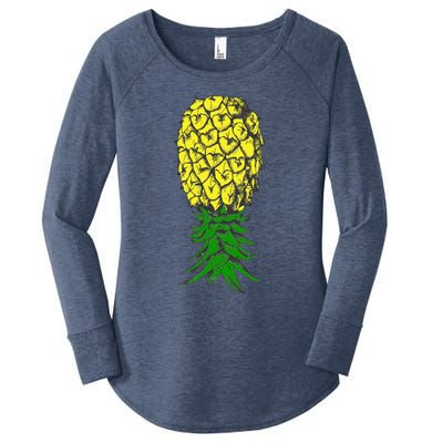 Upside Down Pineapple Gift Women's Perfect Tri Tunic Long Sleeve Shirt