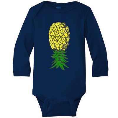 Upside Down Pineapple Gift Baby Long Sleeve Bodysuit