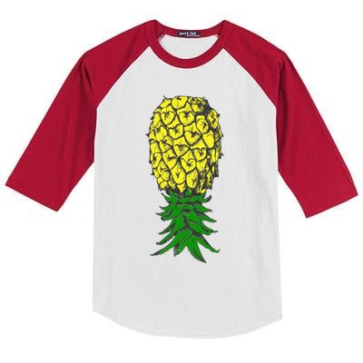 Upside Down Pineapple Gift Kids Colorblock Raglan Jersey