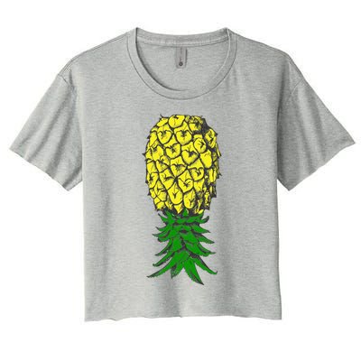 Upside Down Pineapple Gift Women's Crop Top Tee