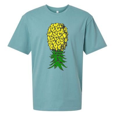 Upside Down Pineapple Gift Sueded Cloud Jersey T-Shirt