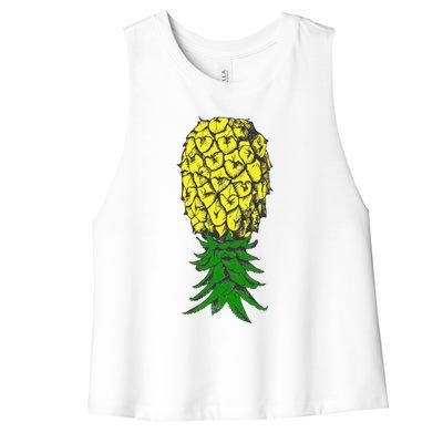 Upside Down Pineapple Gift Women's Racerback Cropped Tank