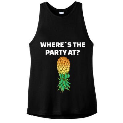 Upside Down Pineapple Where´S The Party At Ladies PosiCharge Tri-Blend Wicking Tank