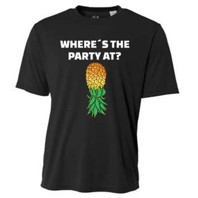 Upside Down Pineapple Where´S The Party At Cooling Performance Crew T-Shirt