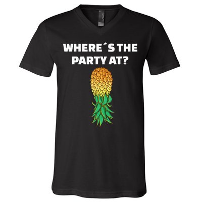 Upside Down Pineapple Where´S The Party At V-Neck T-Shirt