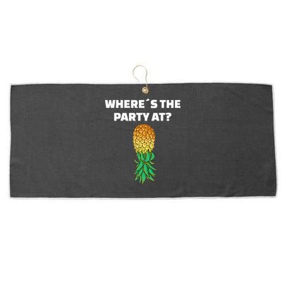 Upside Down Pineapple Where´S The Party At Large Microfiber Waffle Golf Towel